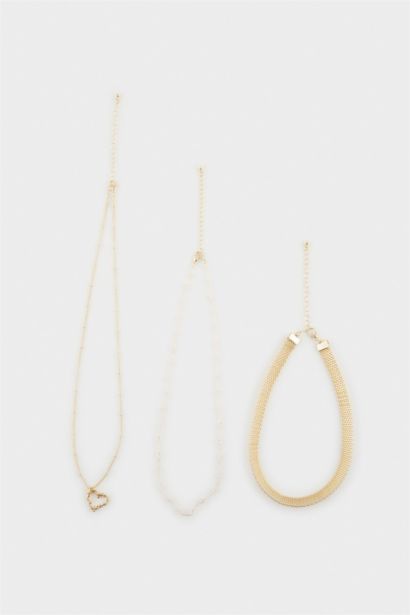Woman 3 Piece Gold Necklace