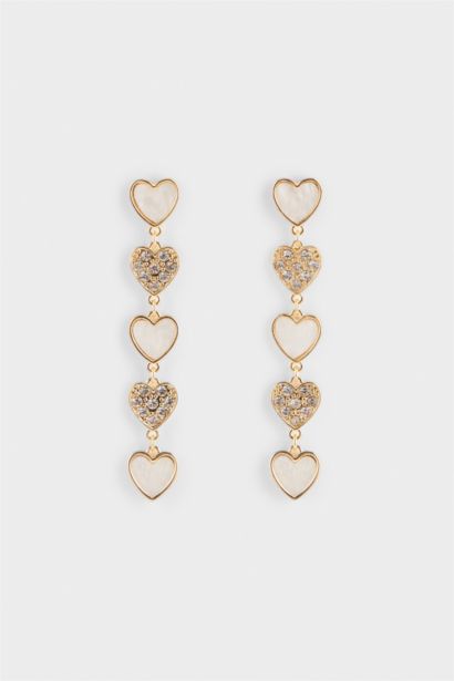 Woman Heart Gold Earrings