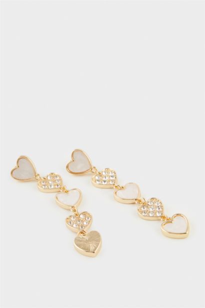 Woman Heart Gold Earrings