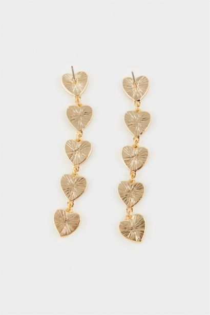 Woman Heart Gold Earrings