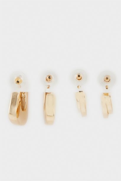Woman 2 Piece Gold Earrings
