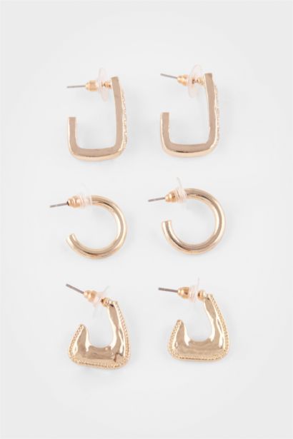 Lot de 3 Boucles d’oreilles dorées pour femme
