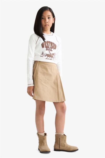 جيب شورت بناتي بليسيه جبردين وخصر مطاطي