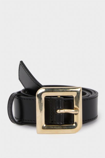 Woman Faux Leather Denim Belt
