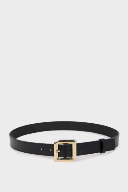 Woman Faux Leather Denim Belt