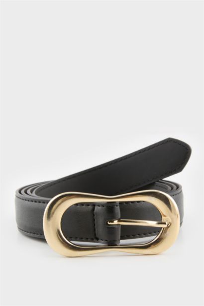 Kadın Oval Toka Suni Deri Jean Kemeri