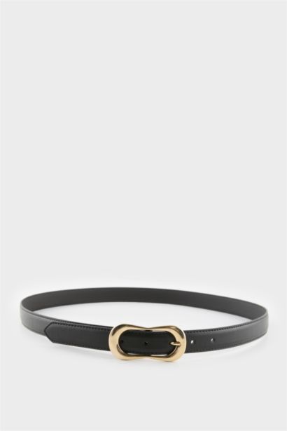 Kadın Oval Toka Suni Deri Jean Kemeri