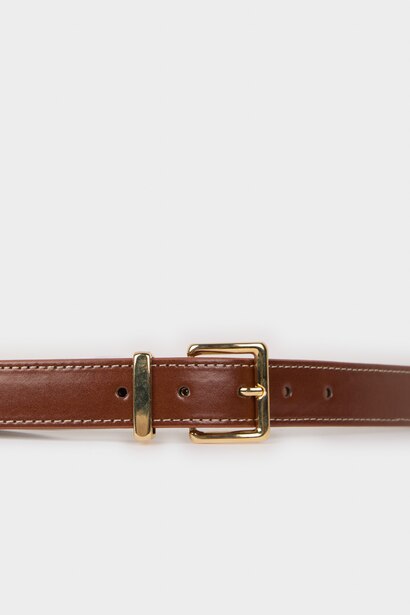 Woman Embroidered Square Buckle Faux Leather Casual Belt