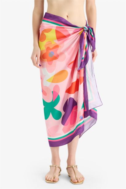 Patterned Satin Beachwear