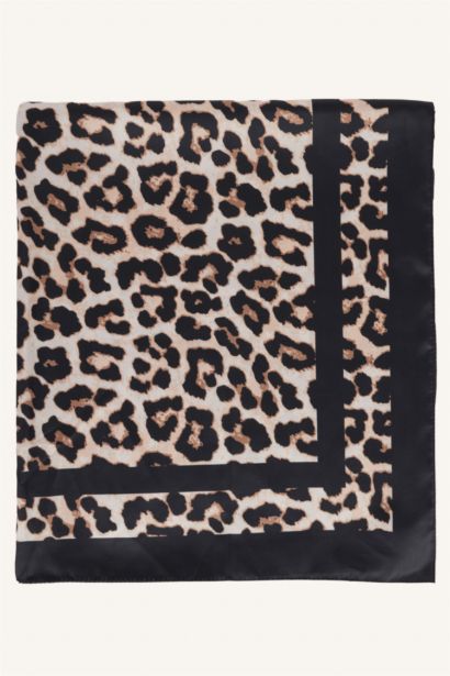 Leopar Desenli Saten Pareo