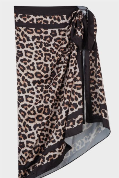 Leopard Patterned Satin Beachwear