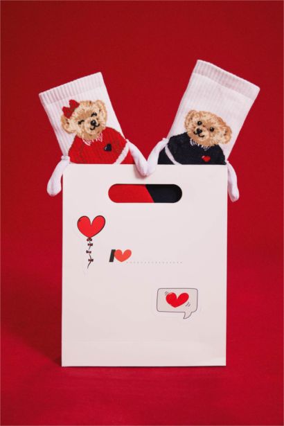 Kadın Mıknatıslı Pamuklu Eğlenceli Çoraplar