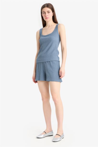 Regular Fit 2'li Takım Bürümcük Atlet Şort