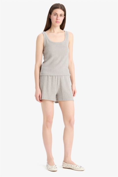 Regular Fit 2'li Takım Bürümcük Atlet Şort