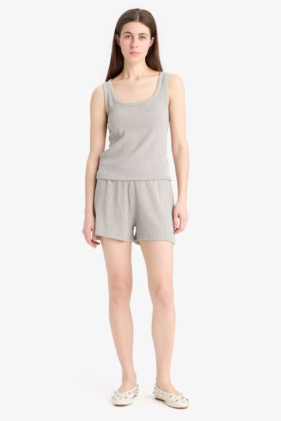 Regular Fit 2'li Takım Bürümcük Atlet Şort