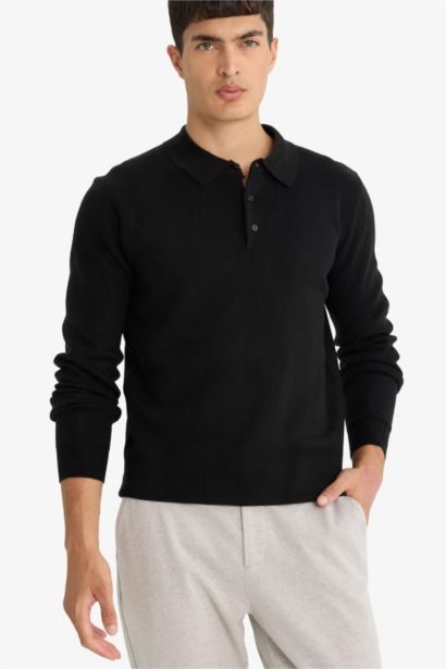 Standard Fit Polo Collar Knitwear Pullover