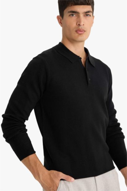 Standard Fit Polo Collar Knitwear Pullover