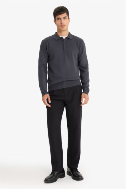 Standard Fit Polo Collar Knitwear Pullover