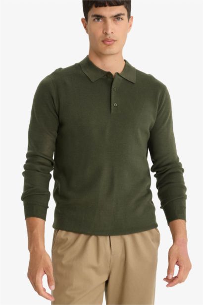 Standard Fit Polo Collar Knitwear Pullover