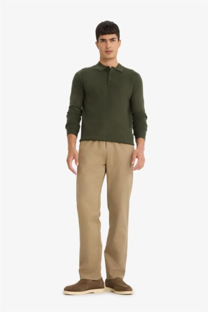 Standard Fit Polo Collar Knitwear Pullover