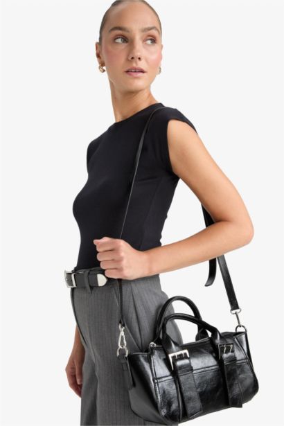 Faux Leather Crossbody Bag