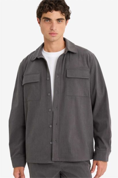 Regular Fit Corduroy Long Sleeve Shirt