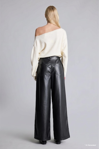 High Waist Straight Leg Trousers