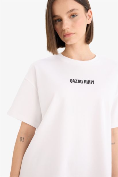 تيشيرت نص ردن اوفر سايز بياخة مستديرة