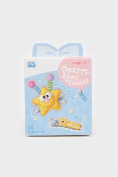 مشبك شعر بناتي على شكل نجمة - قطعتين