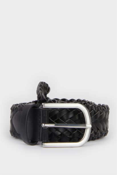 Man Rectangle Clasp Faux Leather