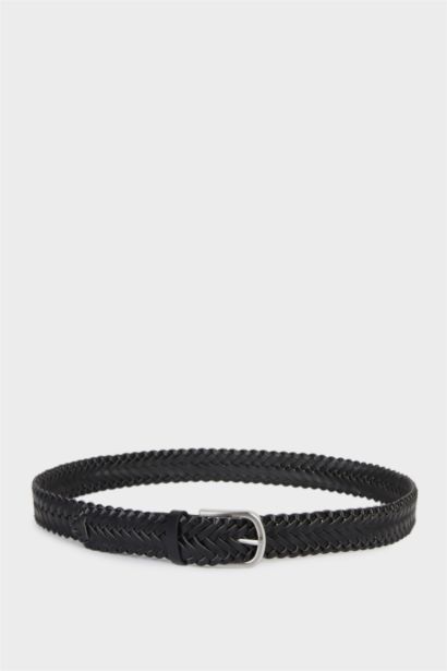 Man Rectangle Clasp Faux Leather