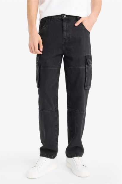 Relax Fit Regular Hem Denim Trousers