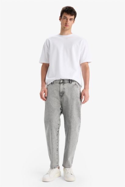 Regular Hem Denim Trousers