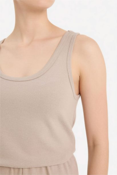 Loose Fit Knitwear Look Tank Top