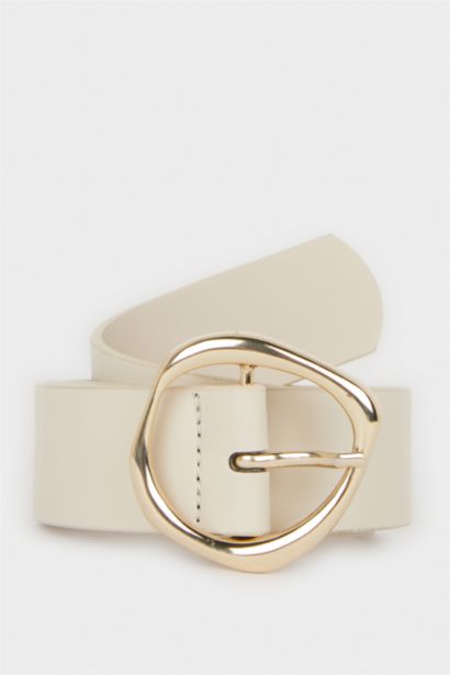 Kadın Oval Toka Suni Deri Jean Kemeri