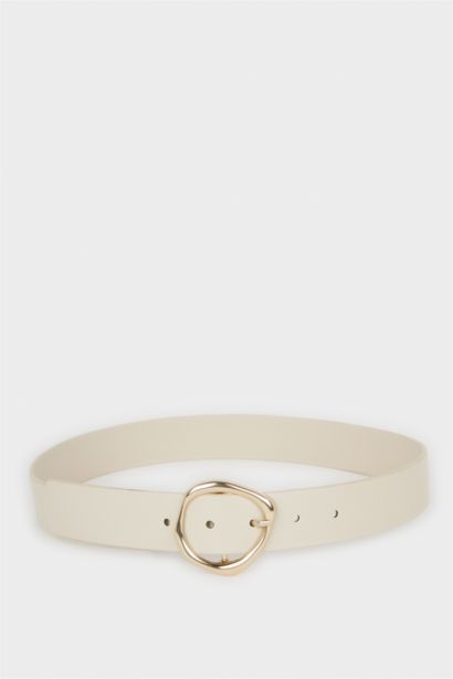 Kadın Oval Toka Suni Deri Jean Kemeri