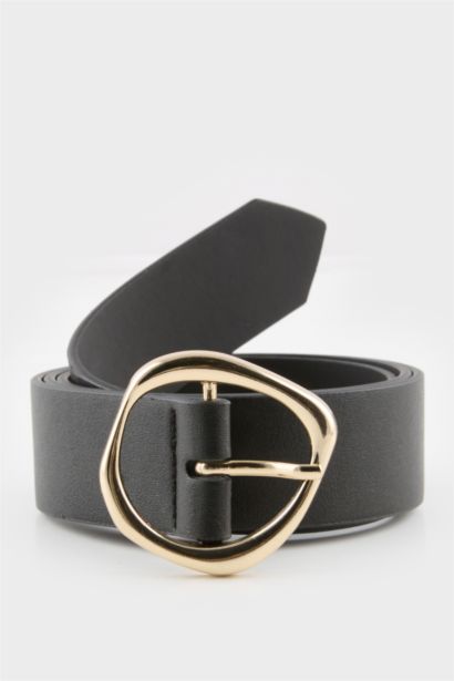 Kadın Oval Toka Suni Deri Jean Kemeri