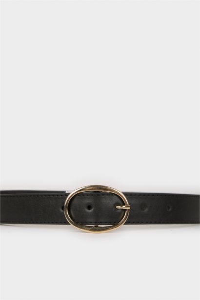 Kadın Oval Toka Suni Deri Jean Kemeri