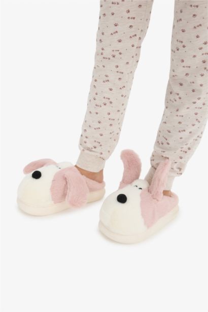 Pantoufles plates chien pour fille