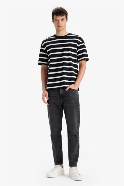 سروال جينز  سليم فيت بساق ضيق ستايل التسعينات