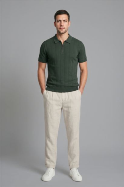 Standard Fit Knit Short Sleeve Polo T-shirt