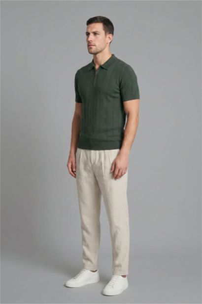 Standard Fit Knit Short Sleeve Polo T-shirt