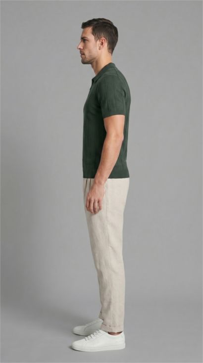 Standard Fit Knit Short Sleeve Polo T-shirt