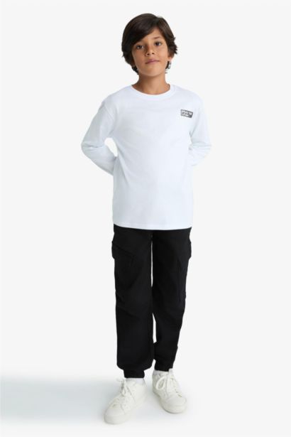 Boy Jogger Fit Gabardine Cargo Trousers