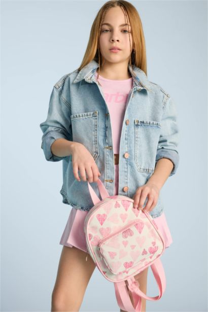 Kız Çocuk Kalp Desenli Sırt Çantası