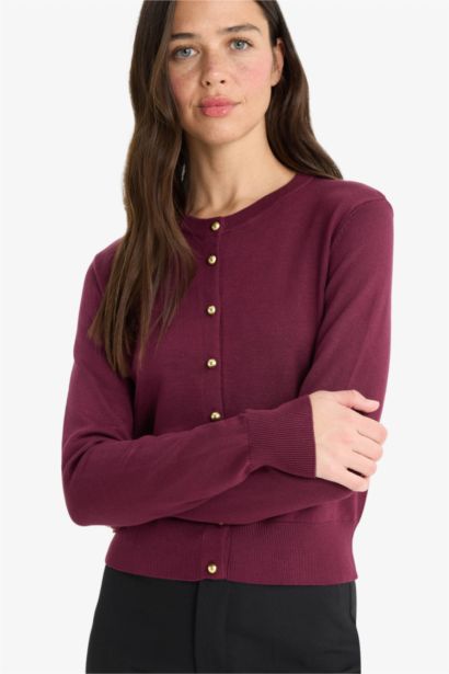 جاكيت تريكو قصة عادية بياخة مستديرة