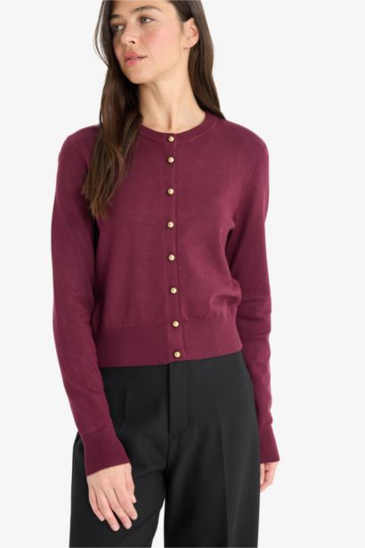 جاكيت تريكو قصة عادية بياخة مستديرة