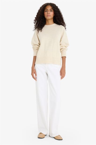 Oversize Fit Crew Neck Knitwear Pullover