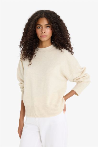 Oversize Fit Crew Neck Knitwear Pullover