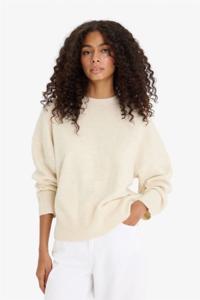 Oversize Fit Crew Neck Knitwear Pullover